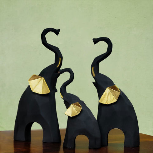 Triple Elephant Charm Statues in Varying Sizes - The Earth Store - home decor